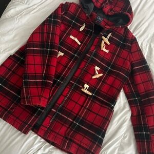 GAP Red and Black Plaid Women’s Coat